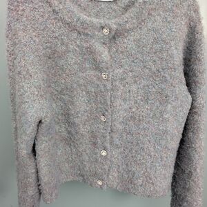 Ricki's Soft Textured Cardigan - Light Blue And Gray